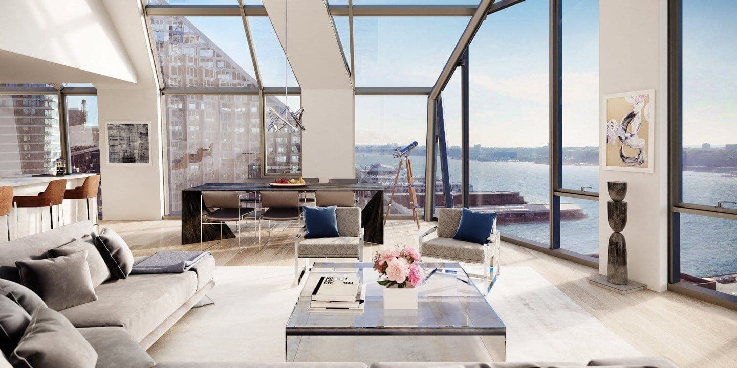 Floor to ceiling windows at Waterline Square